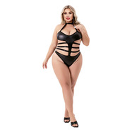 Halter Top Wetlook Teddy Black - QS