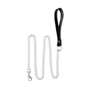 Chain Leash with Leather Handle