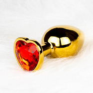 Heart Gem Butt Plug - Medium - Silver/Rubellite Pink
